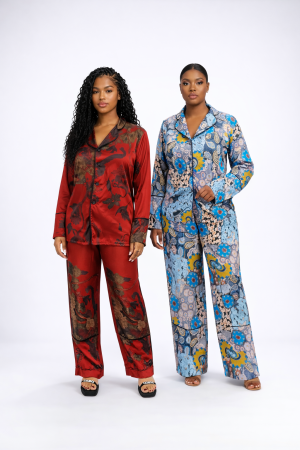 AMARA PATTERNED SILK SET