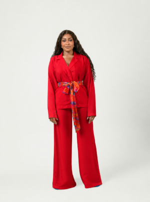 HALO PANT SET (PLAIN SET WITH PATTERN BELT)